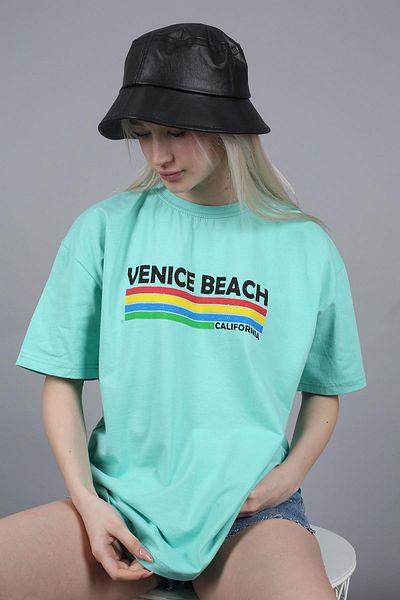 Madmext T-shirt MG1516 με πράσινο εμπριμέ πάνω από Fit