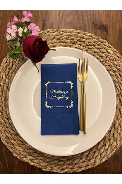 kidspartim Gold Yaldızlı Bodrum Mavisi Çerçeveli Mevlidimize Hoşgeldiniz Peçe...