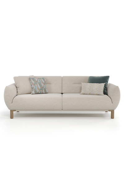 Enza Home Perge 3'lü Yataklı Koltuk - Krem