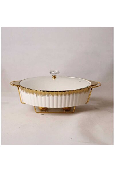 Home Home7821 Gold Yaldızlı Desenli Porselen Yuvarlak Tencere