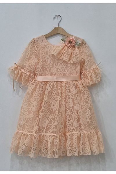 Şenkız Κοριτσίστικο φόρεμα με δαντέλα Princess Model για πάρτι γενεθλίων και φόρεμα ειδικών περιστάσεων
