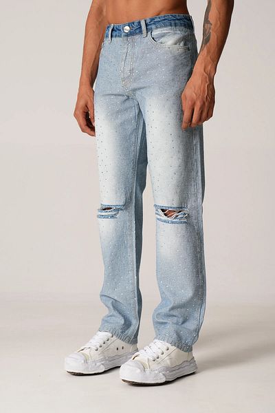 İkao Stone Embroidered Denim Trousers