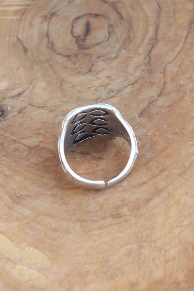 SeyCey.co Motif Silver Color Adjustable Men's Ring