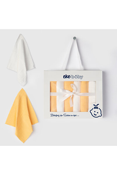 Ekebaby Yeni Doğan / Organic / % 100 / Pamuk / Yumuşak Kumaş - Lüx Kutulu Bebek Ağız Mendili 6 Lı