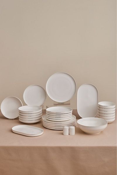 Karaca Set de cină Stream Bone Light Bach pentru 6 persoane - 29 piese, auriu