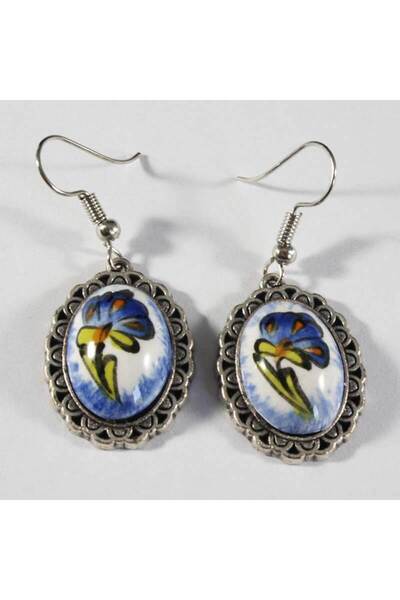 Çini Evi أقراط بلاط الزنجبيل الأزرق نيقية