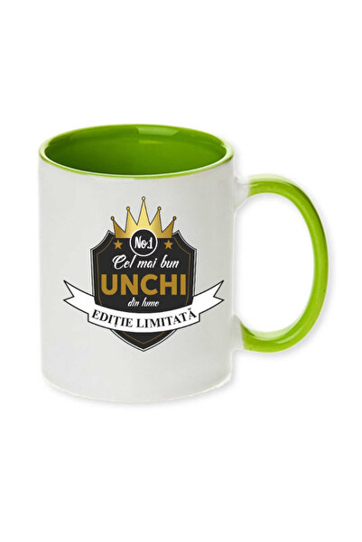 OEM Cană personalizată cu mâner verde „cel mai bun unchi”, Inovatix®. 330ml