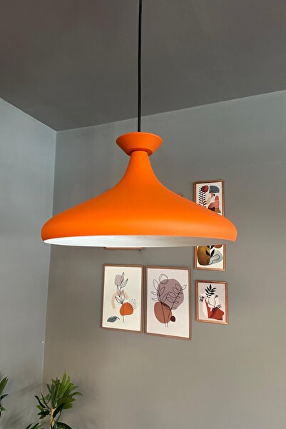 Bamyum Champion Turuncu Tabak Başlık Tekli Avize Sarkıt Salon Mutfak Butik La...