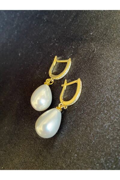 DURAN TAKI TASARIM Inci Altın Kaplama Gümüş Küpe