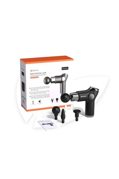 davin Massager and Body Muscle Massage Device With 4 Massage Heads Black Color