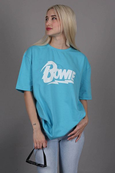 Madmext Tricou over fit cu imprimeu turcoaz Mg1514