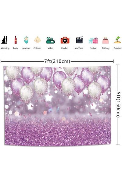 Inrui Photo Backdrop, Polyester, Silver/purple, 150 X 210 Cm