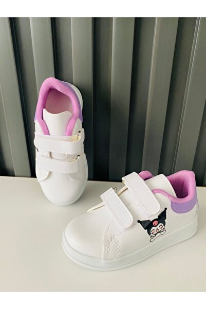 ALTUNTAŞ Chrome Printed Girls' Boys' Unisex Velcro Lightweight Sports Shoes Lilac