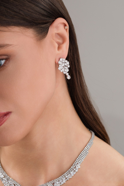 VİYA Dimitra Zirkon Taşlı Takı Seti Kolye Küpe Yüzük Bileklik Hediye Set