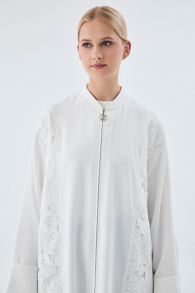 Zühre Zippered Jacket with Embroidery Detail