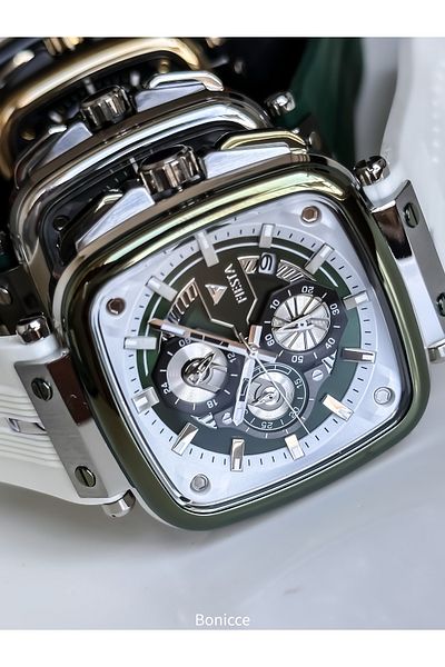 Fiesta White Silicone Cord, Functions Active, Steel Case Vip Series Men's Wristwatch Bracelet