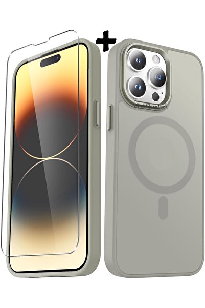 m.tk moveteck İphone 15 Pro Kılıf Mat Magsafe Şarj Özellikli Yumuşak Kenarlı ...