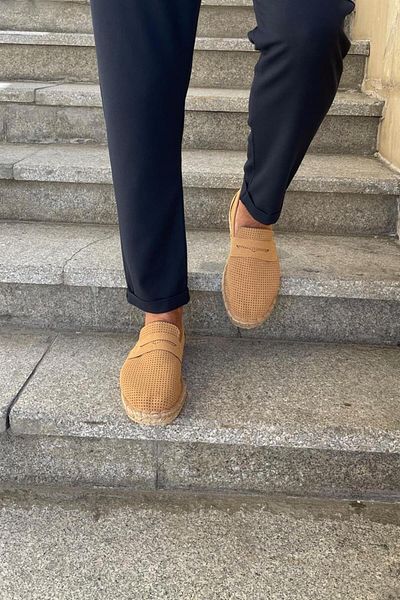 Liger Men's Black Nubuck Espadrille Brown
