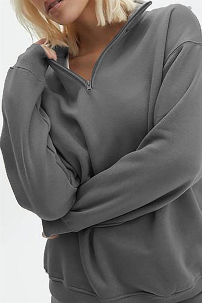 Madmext Detailní oversize mikina Smoked Zipper MG1933