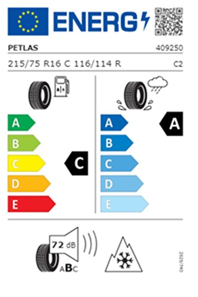 Petlas 215/75 R16 C TL 116/114R 10PR VANMASTER + A/S Kamyonet Dört Mevsim Lastiği (Üretim Tarihi:202