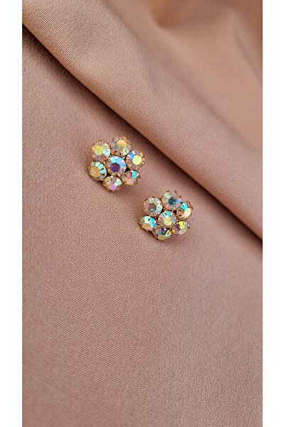 ajel RENKLİ TAŞLI ÇELİK KÜPE