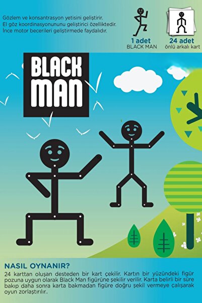 TOYZZONE ÇÖP ADAM Black Man ile Görsel Hafıza ve Dikkat Oyunu