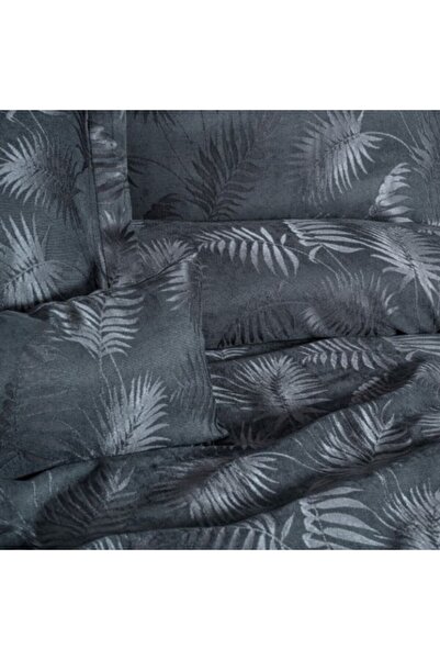 Cotton Box Set lux cuvertura jacquard 250x260 cm+2 fete perna, Dafne Blue