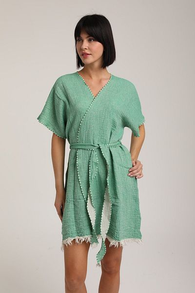 LifeForModa Women's Belted Muslin Pareo Kimono P 80