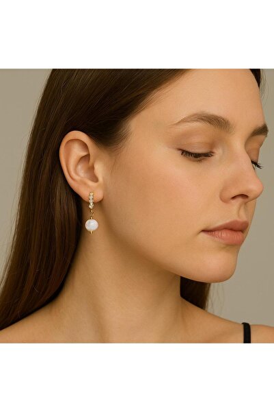 DURAN TAKI TASARIM Opal 22 k altın kaplama 925 ayar gümüş küpe