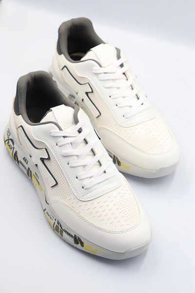 RODEO Men's White Daily Comfortable Flexible Orthopedic Guaranteed Sneaker Shoes