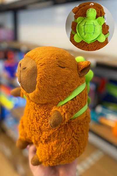 TUENGİ STORE Cute Capybara Plush Toy Capybara Plush Figure with Backpack 25 cm
