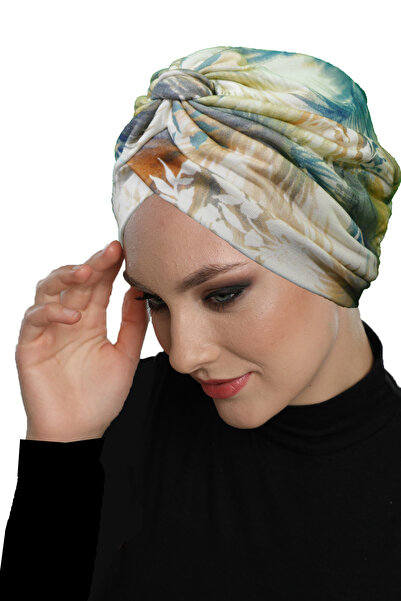 fidan bone Καπέλο πισίνας Mira Model με πολύχρωμο σχέδιο και λεπτομέρεια με επένδυση από τουρμπάνι