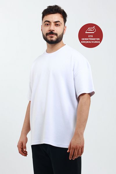 OXVİN Ανδρικό μπλουζάκι Oversize MODAL FABRIC Μαλακό που δεν ξεθωριάζει Basic φαρδύ μπλουζάκι