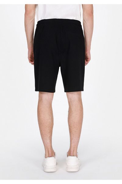 Colin's Regular Fit Mid Waist Plain Men's Black Shorts