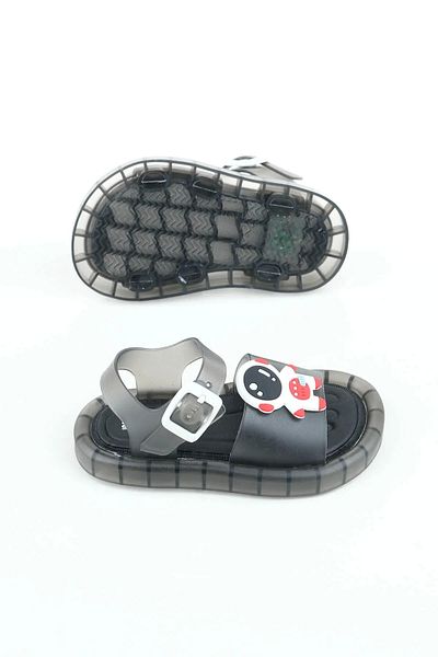 GEZER Children's Summer Lighted Sandals Black with Astronaut Figure
