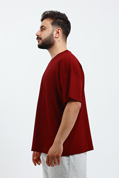 OXVİN Men's Oversize Modal Fabric Soft Non-Fading T-Shirt Basic Wide T-Shirt