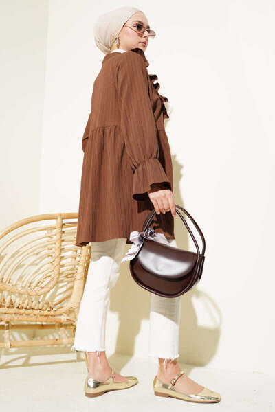 VOLT CLOTHİNG Kadın Fırfırlı Bağlamalı Kimono