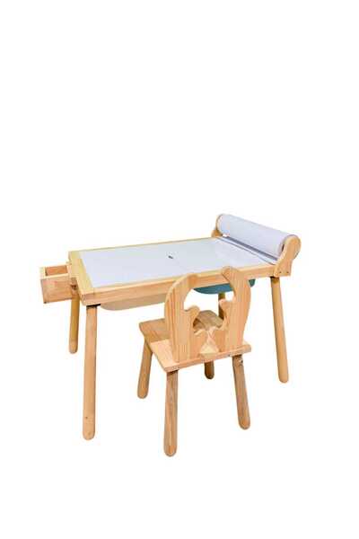 joykidstoy Joykids Rulo Aparatlı Doğal Ahşap Duyusal Çocuk Aktivite Masası Oy...