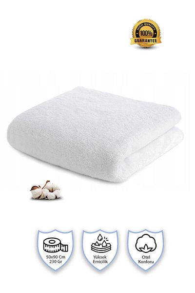 Vionel Home 1 Piece |   Cotton, White Hand Towel |   Hand, Face, Head Towel |   Spa and Hotel Towel, (50X90 cm)