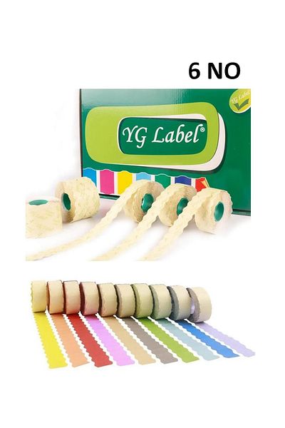 YG LABEL 42 Rolls (1 Box) No. 6 Colored Meto Label 42X1500 Light Pink