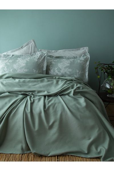 BED LİNE Tanya Sage Bamboo Pique Set for Single Person