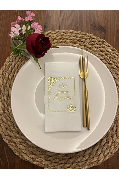 kidspartim Gold Yaldızlı Beyaz Çerçeve Detaylı Kına Gecemize Hoşgeldiniz Peçe...
