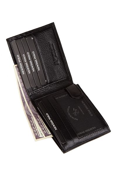 Newish Polo Men's Genuine Leather Wallet and Card Holder Black