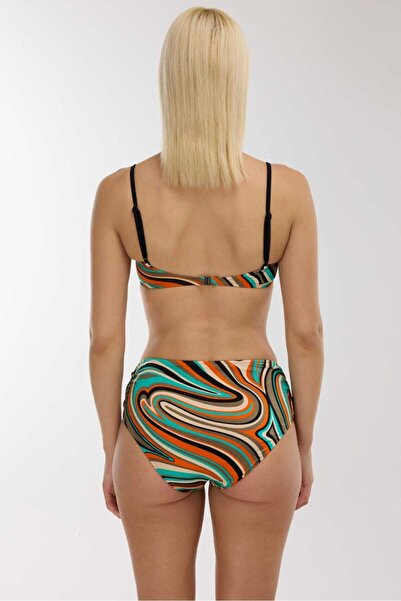 AYYILDIZ 5643 Green Patterned High Waist Bikini Set