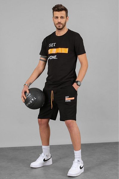 Madmext Pánské černé šortky Set 5229