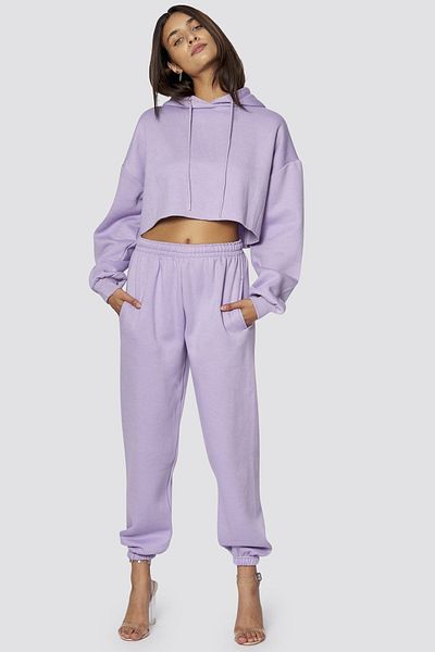 Madmext Σετ γυναικεία αθλητική φόρμα Mad Girls Lilac Hooded Mg467