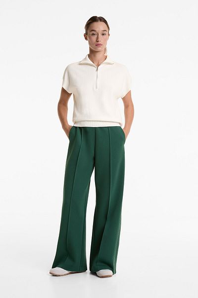 Oysho Medium weight piqu trousers with cotton