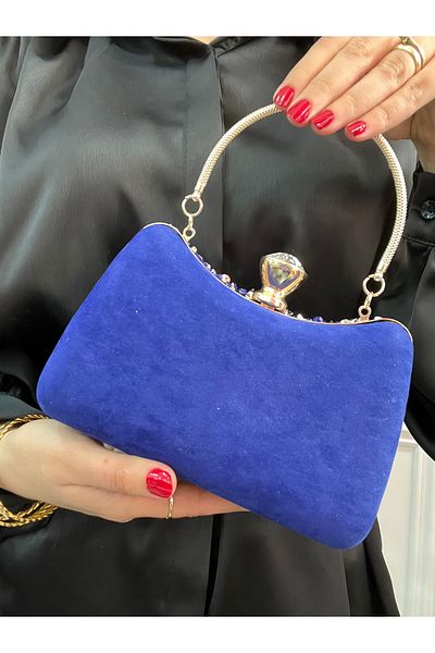 Baykuş Boutique Βραδινή τσάντα φορέματος Crystal Rough Stone, τσάντα με αλυσίδα με κούμπωμα και λουράκι χειρός