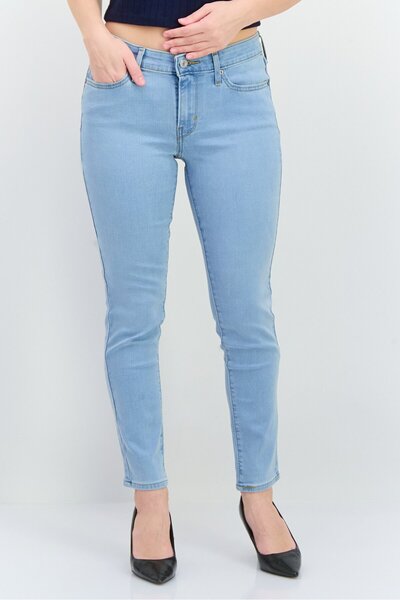 Levi's Women Skinny Fit Mid Rise Stretch Jeans, Light Blue