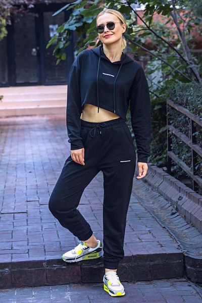 Madmext Σετ γυναικεία αθλητική φόρμα Mad Girls Black Hooded Mg465-3